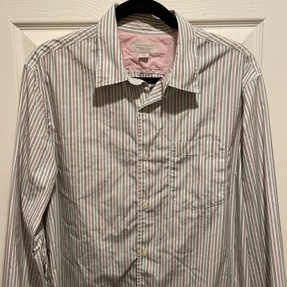 Banana Republic striped button down shirt